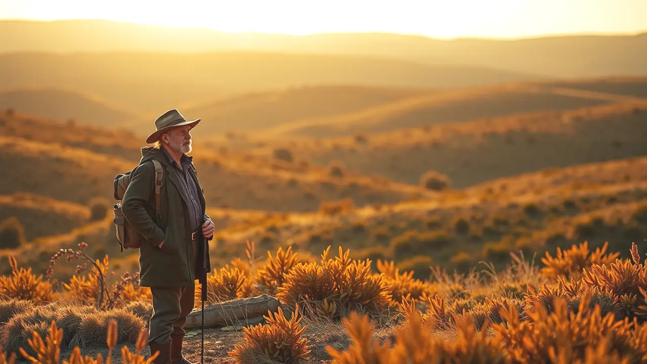Orden de Vedas en Andalucía: Calendario Cinegético 2025/26 3 Un cazador observa el paisaje andaluz en silencio