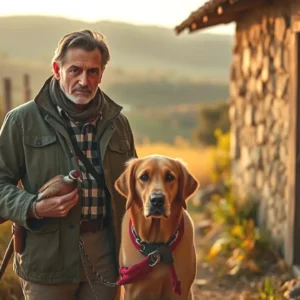 Un cazador español captura el pájaro al atardecer