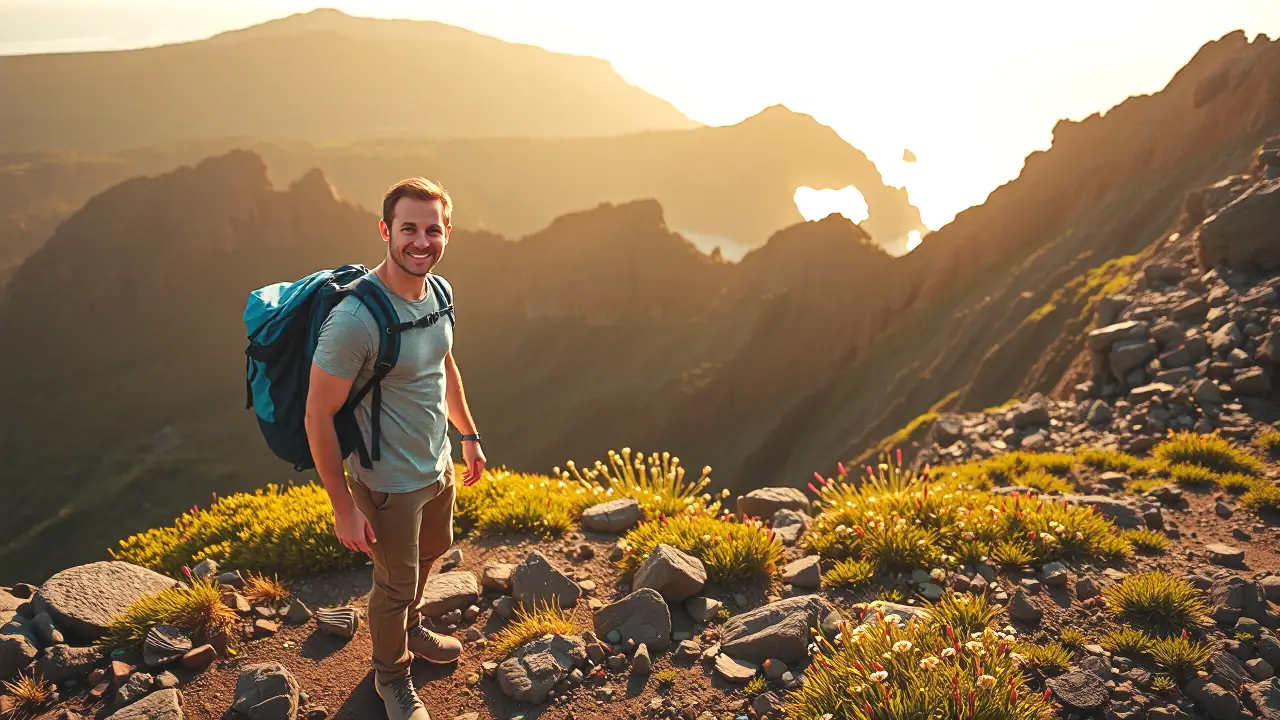 Senderismo en Paisajes Canarios: Volcanes y Aventura Única 2 Un fotógrafo captura la aventura en la isla volcánica