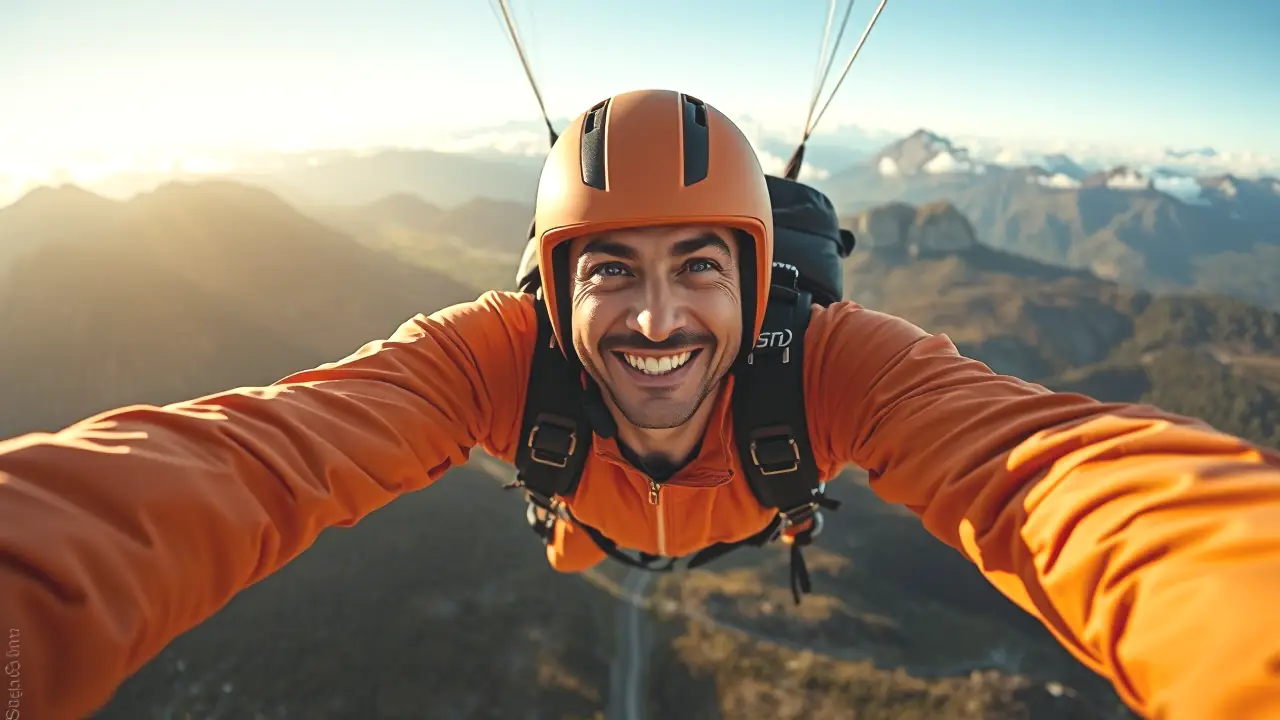 Un hombre atlético salta en pleno vuelo