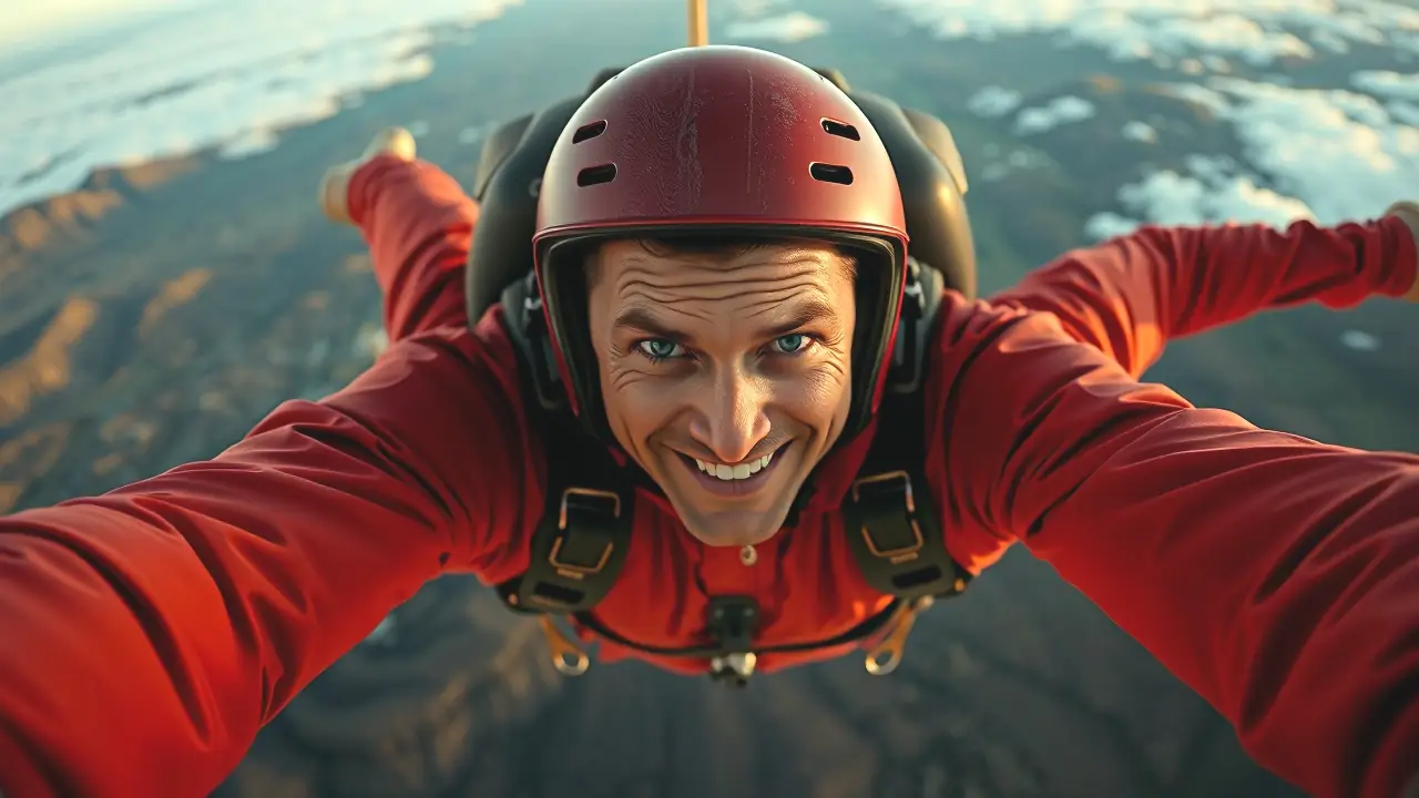 Un saltador en español se desplaza dramáticamente al atardecer