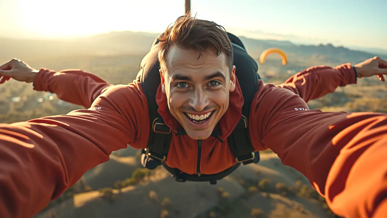 Un saltador español captura la libertad en el cielo