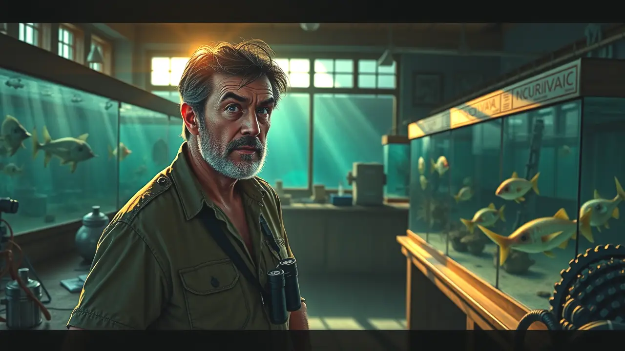 Peces Mas Feos: Descubre Peces Raros y Feos del Mar 3 Un científico observa peces extraños en laboratorio