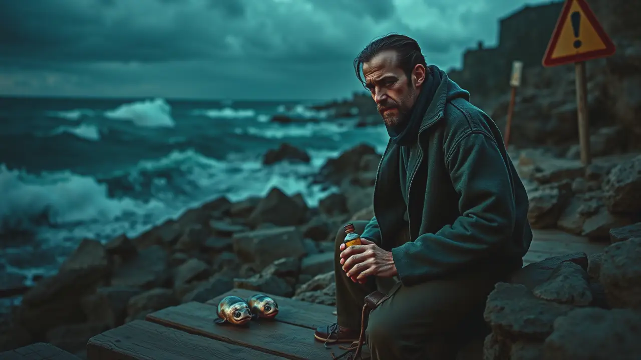 Un pescador preocupado ofrece veneno en la costa