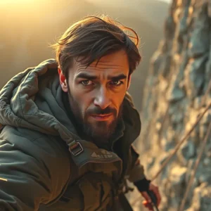 Un escalador solitario enfrenta la montaña oscura