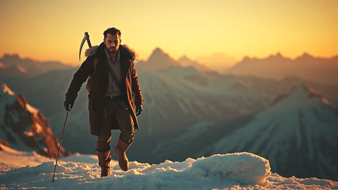 Un explorador español se aventura en la montaña
