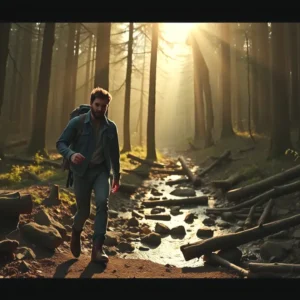 Un hombre solitario lucha contra la naturaleza salvaje