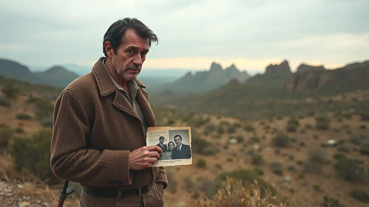 Un hombre melancólico observa un paisaje perdido