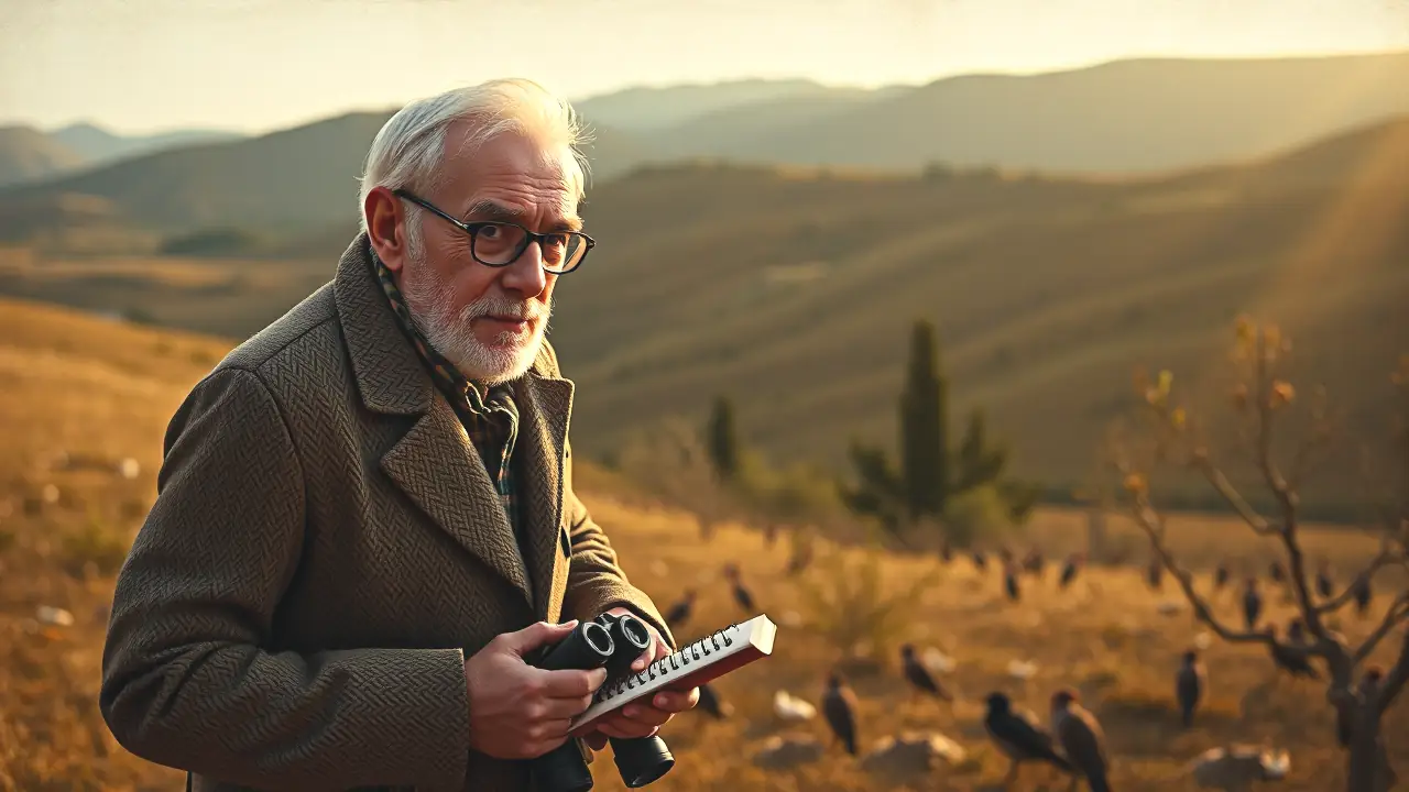 Un ornitólogo español contempla la naturaleza melancólica