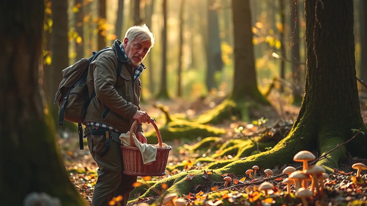 Un cazador español contempla la naturaleza serena