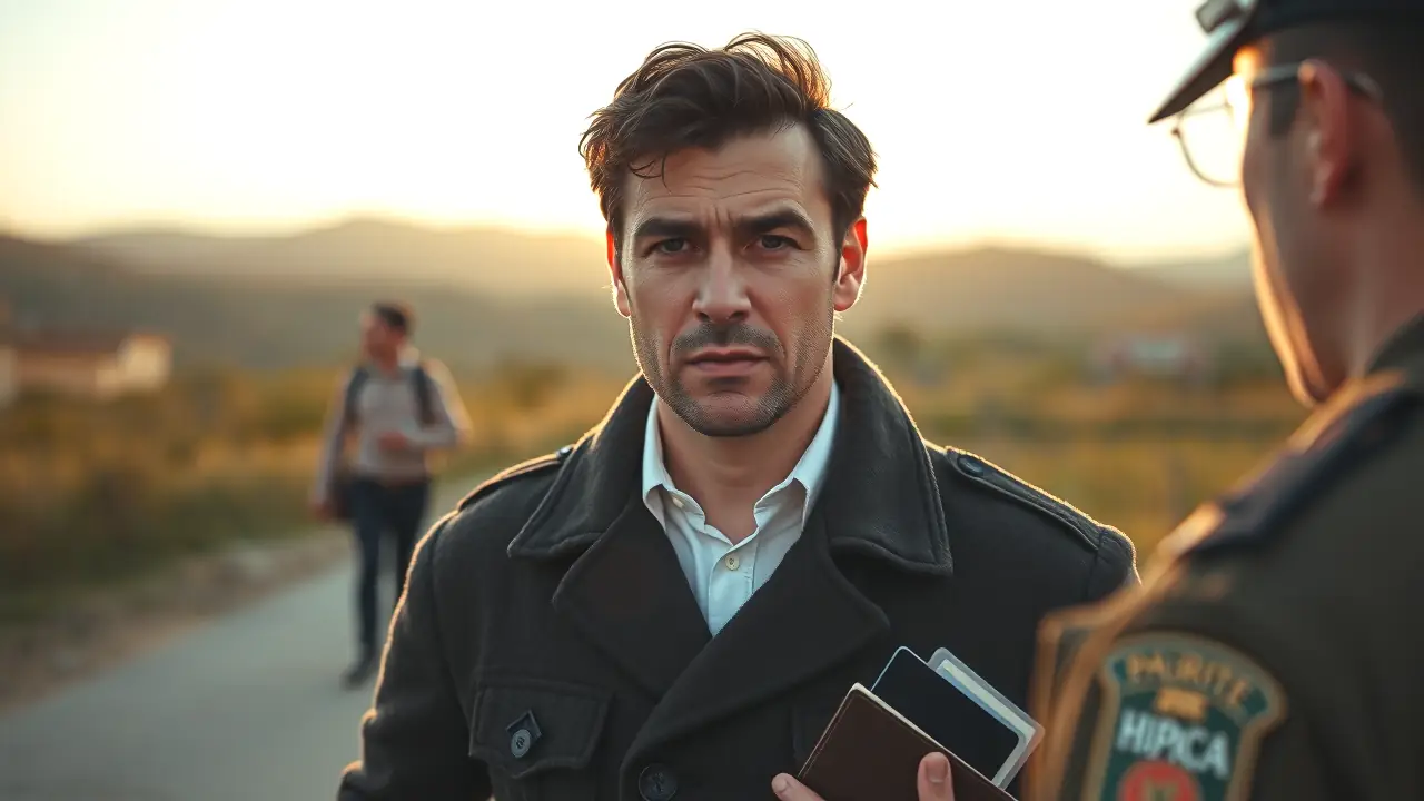 Un hombre serio porta documentos en España