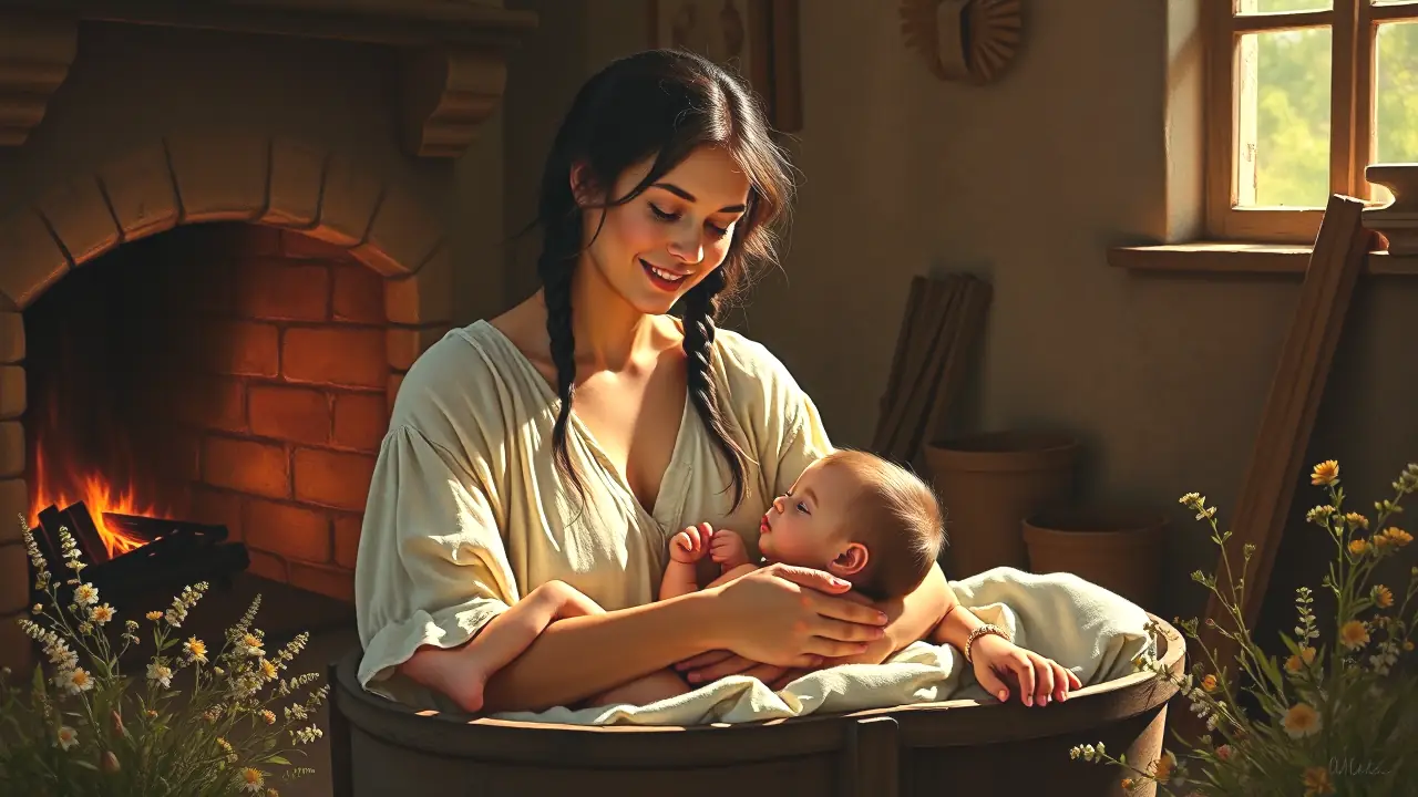 Rayones jabalíes: Comunicación secreta entre madre e hijos 7 Una mujer española transmite ternura en su hogar