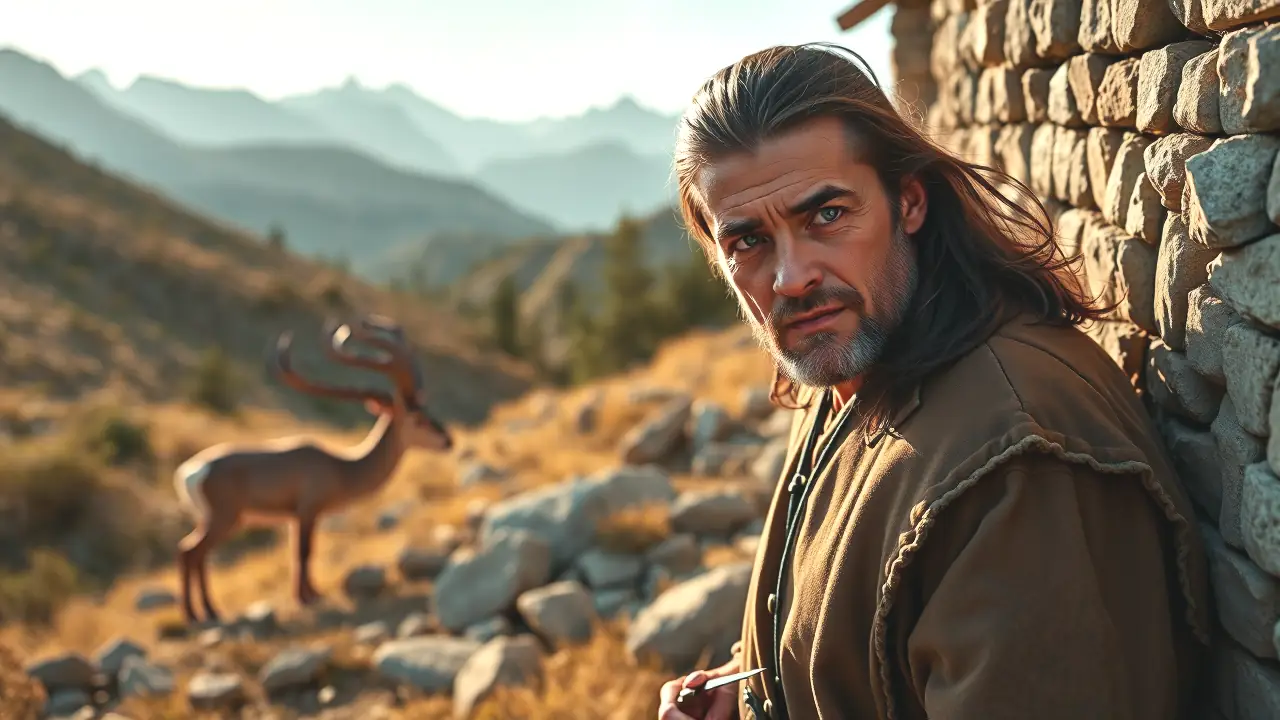 Rebeco Pirenaico: Fauna Emblemática de las Montañas Españolas 3 Un hombre pensativo observa al ibex en la montaña