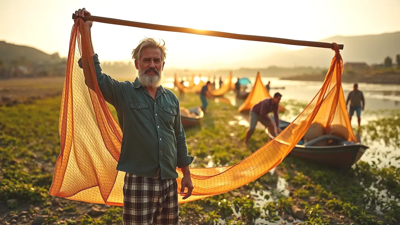 Un pescador español captura la luz del río