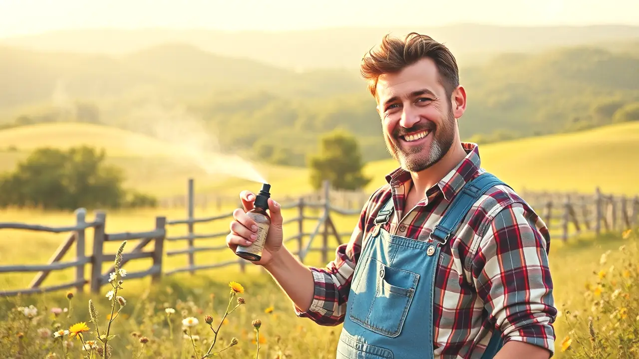 Repelente para Jabalíes Casero: ¡Solución Ecológica y Divertida! 4 Un hombre amable rocía hierbas en la España rural