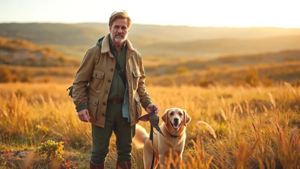 Un cazador español captura jabalí en la sierra