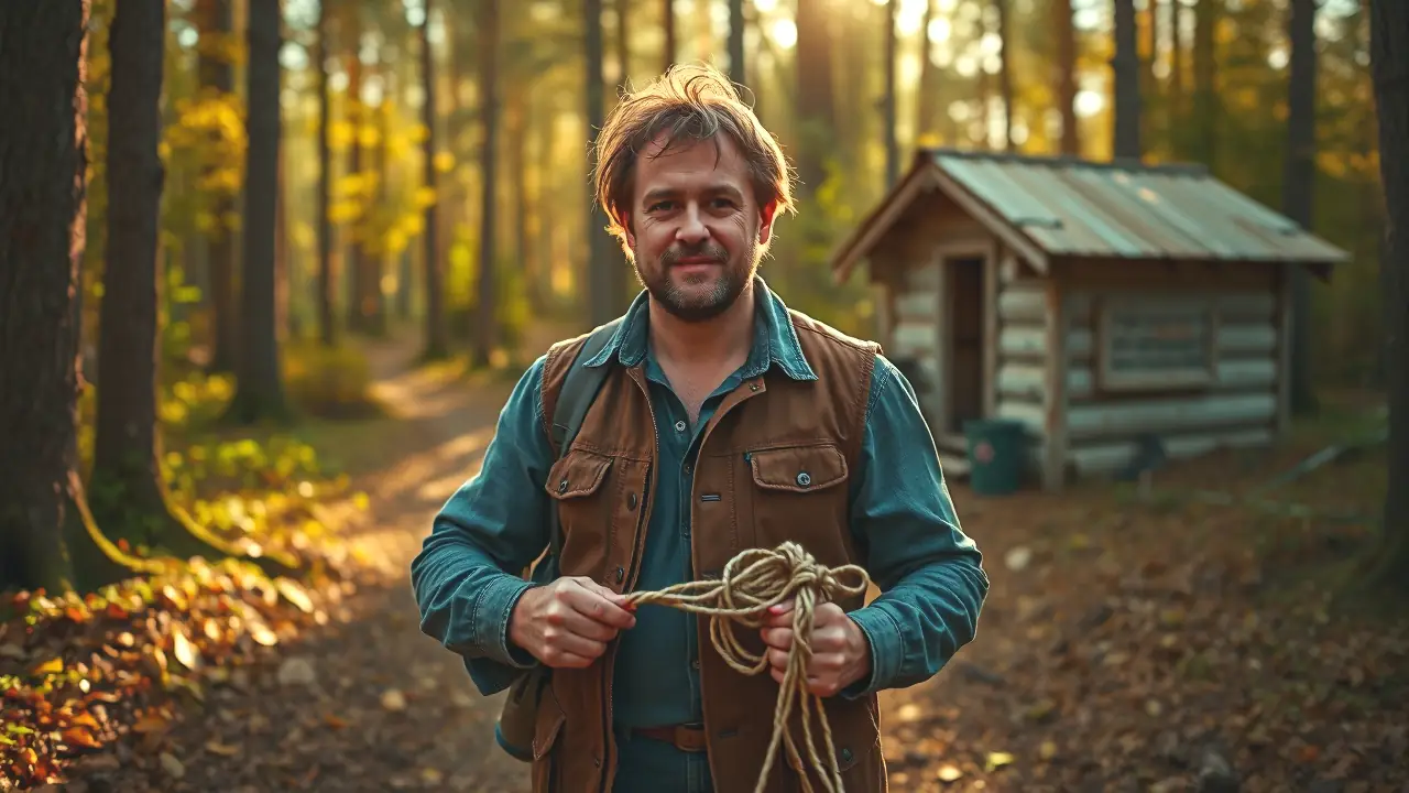 Un hombre robusto captura la naturaleza en fotografía realista