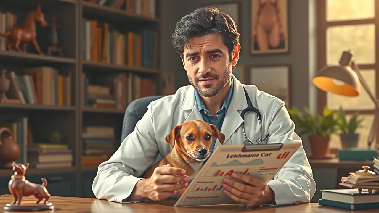 Tratamiento Leishmania Precio: Guía Completa para tu Perro 2 Un médico amable examina a su perro afectado