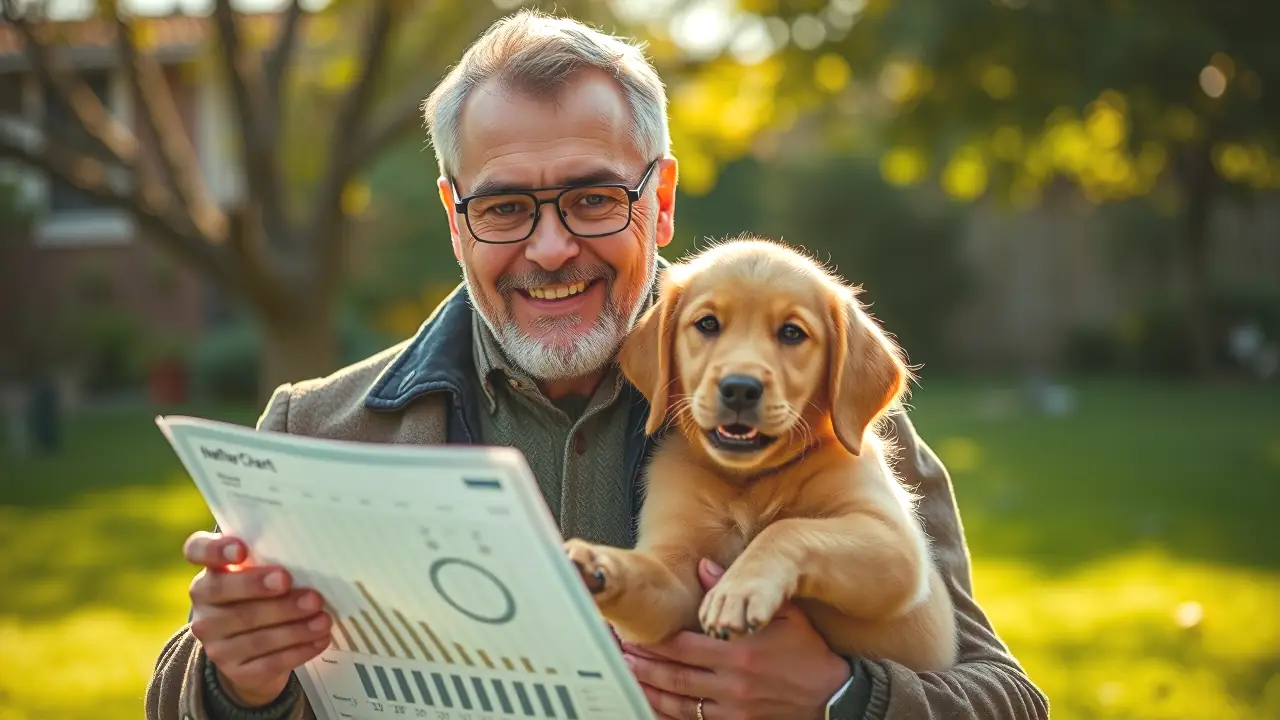 Tratamiento Leishmania Precio: Guía Completa para tu Perro 3 Un hombre amable sostiene un cachorro en luz cálida