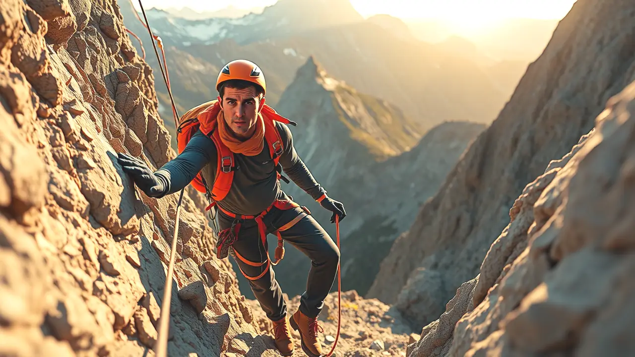 Un alpinista español escala con valentía la montaña