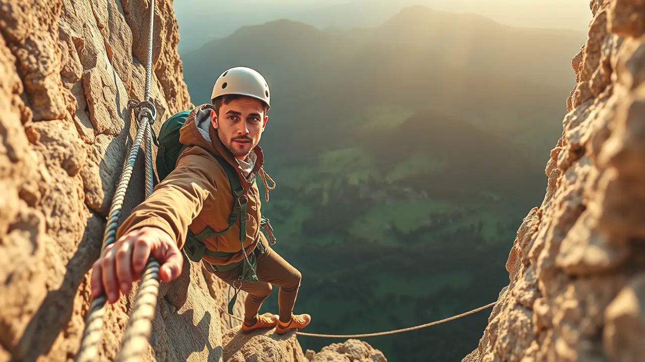 Un joven escalador desafía la naturaleza italiana