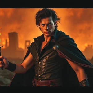 Un hombre español heroico ilumina la ruina